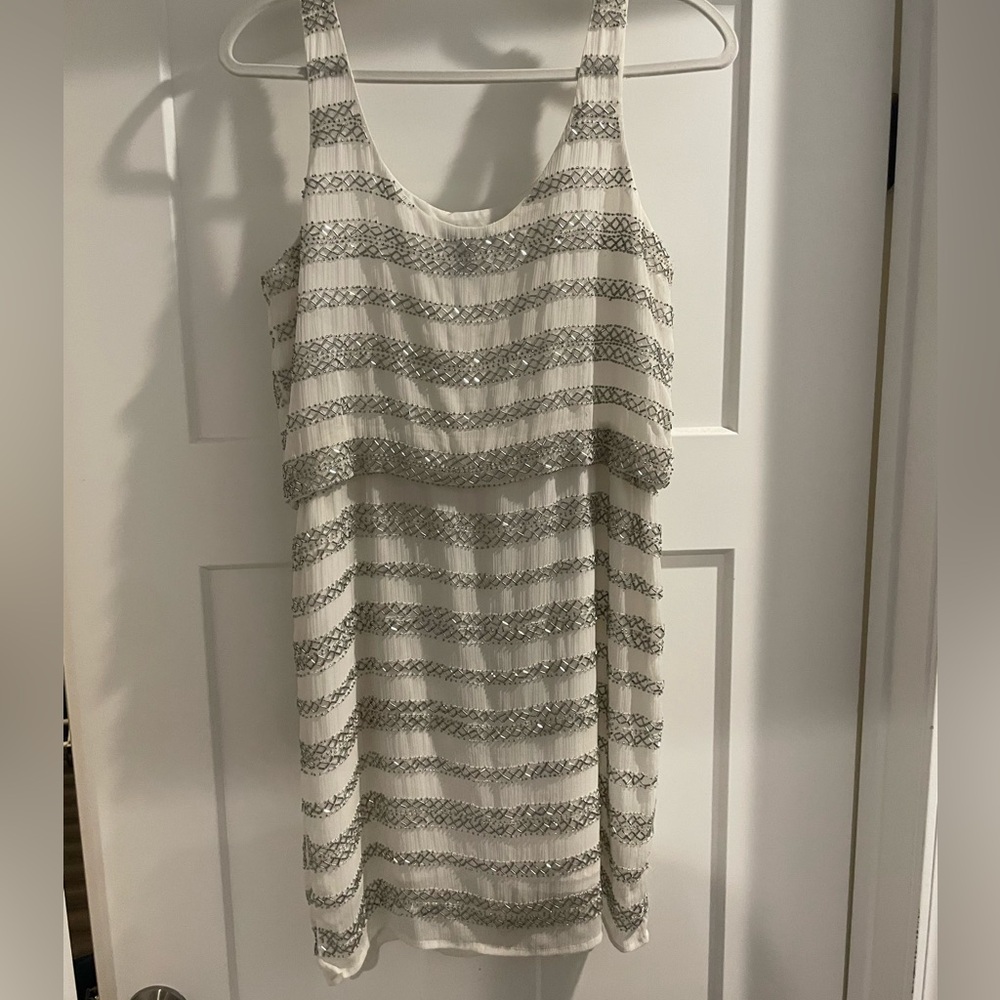 White dress with silver detail
